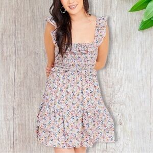 Altar’d State Ophelia Ruffle Dress in White Multi Large